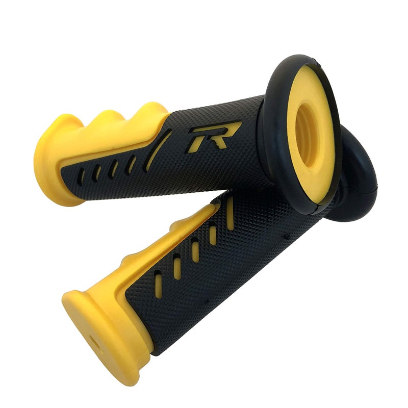 XKMT-"R" Engraved Gel Style Grips YELLOW QUAD Compatible With YAMAHA KAWASAKI POLARIS SEADOO BOMBARDIER JET SKI HONDA FOREMAN RECON RINCON Brute Force Prairie BRUIN GRIZZLY KODIAK [B017QVAA64] - Image 1